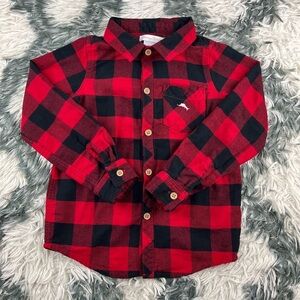 Tommy Bahama Kids Boys Red Black Long Sleeve Flannel Shirt Size 5T